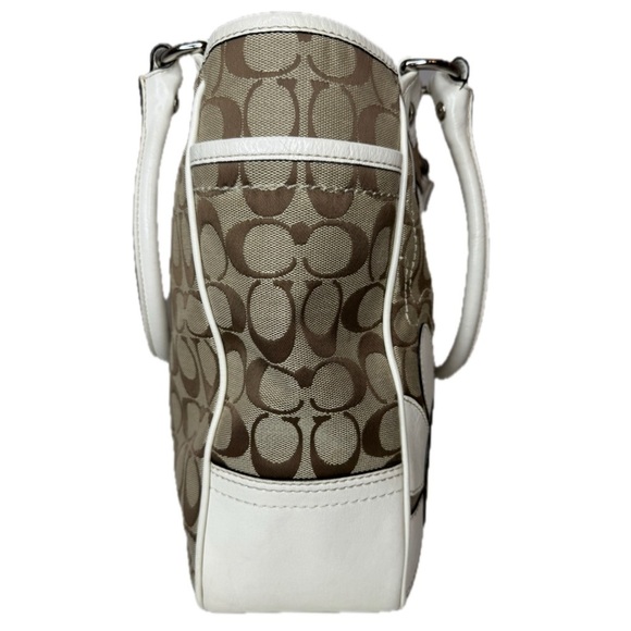 Y2K Coach F14724 Limited Ed. Green White Scarf Wallet Bleecker Daisy Tote Bag - Picture 9 of 16